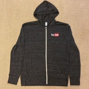 NWOT YouTube Logo Black Zip-Up Hoodie